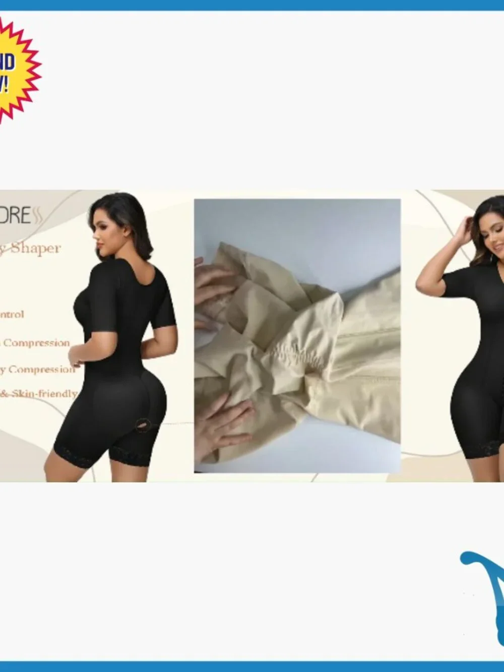 Compression Bodysuit Shapewear with Steel Bones Tummy Control Post Surgery